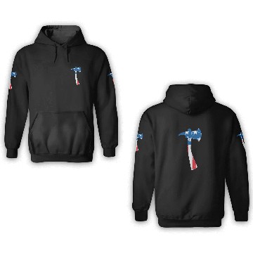 Discover Fire Brigade | Flag Axe Fireman Fire Fighter 3D Hoodies