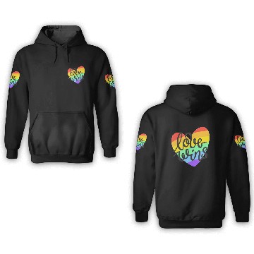 Discover Love Wins LGBT Pride Rainbow Heart CSD 3D Hoodies 3D Hoodies