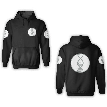 Discover researcher dna circle logo science gene spiral lab 3D Hoodies