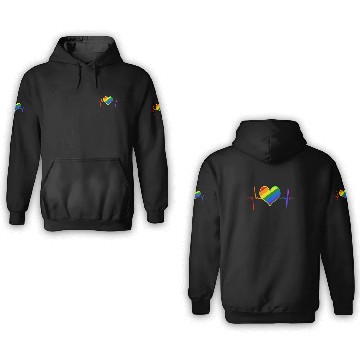 Discover Pride Heart Beat Pride LGBT Community Pride Gifts 3D Hoodies