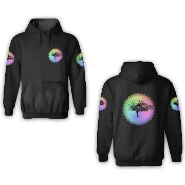 Discover rainbow tree silhouette colorful - present idea 3D Hoodies