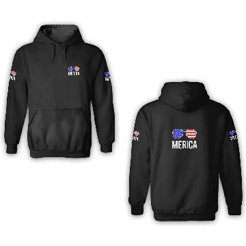 Discover Merica American Flag 4th July Funny Gym 3D Hoodies