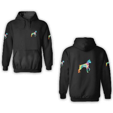 Discover Rainbow Dog Great Dane Hippie 3D Hoodies