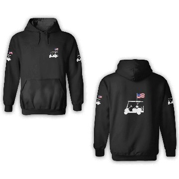 Discover Funny Patriotic Golf Wear USA Flag Golf Cart 3D Hoodies