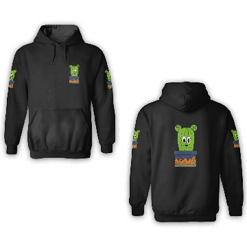 Discover Happy Cactus In A Patterned Pot 3D Hoodies