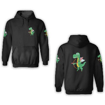Discover Lovely Dinosaur cupid in Valentine's day 3D Hoodies