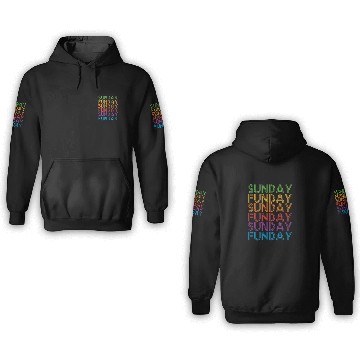 Discover Sunday Funday Vintage Rainbow 3D Hoodies