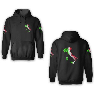 Discover Italy map low poly diamond style 3D Hoodies