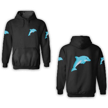 Discover dolphin illustration 3D Hoodies