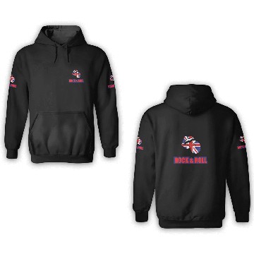 Discover Rock & Roll Union Jack Lips 3D Hoodies