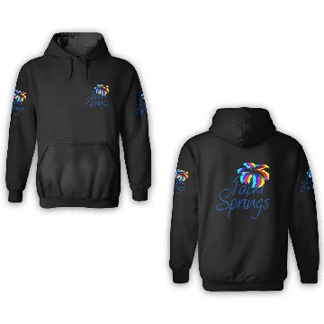 Discover Palm Springs Neon Tree (Blue) 3D Hoodies