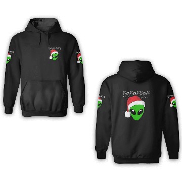 Discover Alien Christmas With Santa Hat 3D Hoodies