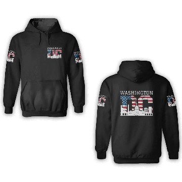 Discover Washington Dc Capitol Hill Usa Flag Souvenir Gift 3D Hoodies