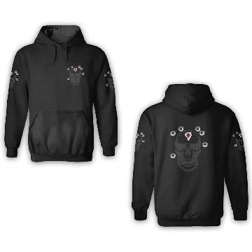 Discover Skeleton Head Shot Design 3D Hoodies