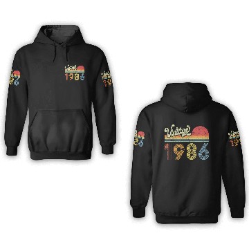 Discover 1986 Birthday Gift Vintage Born Made 1986 Retro Su 3D Hoodies