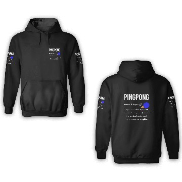 Discover Ping-pong, Table Tennis, Table Tennis, Serve 3D Hoodies