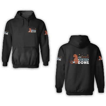 Discover Funny Cute Otter 100 Days of School 3D Hoodies