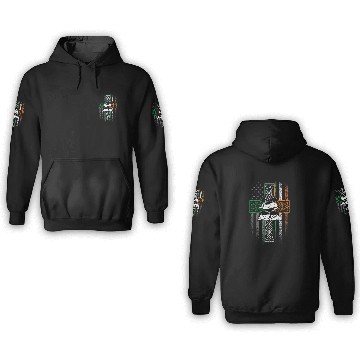 Discover IRISH PRIDE American Flag Celtic Cross St Patricks 3D Hoodies