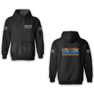 Discover New York Skyline Blue Orange Baseball Jerseys 3D Hoodies