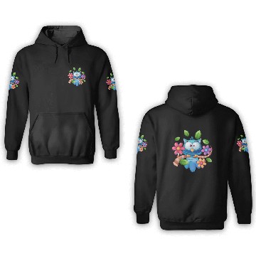Discover owl with flowers 3D Hoodies