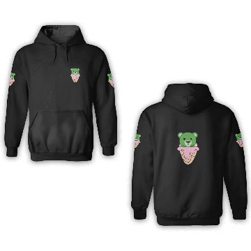 Discover Green Bear In Ice Waffle Funny Animals In Essen 3D Hoodies