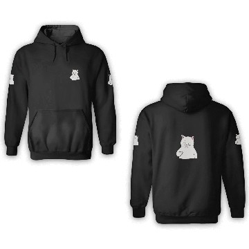 Discover Grumpy white Cat Holding Middle Finger 3D Hoodies