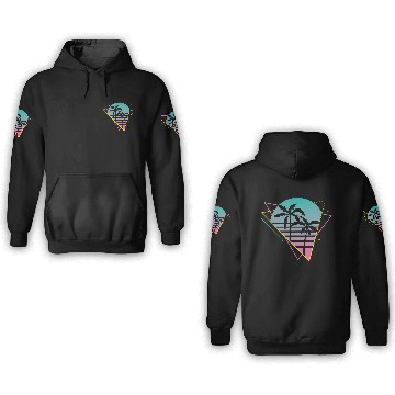Discover Vaporwave palm trees sunset retro neon vintage 80s 3D Hoodies