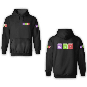 Discover Rush Funny Science Nerd Periodic Table Elements 3D Hoodies