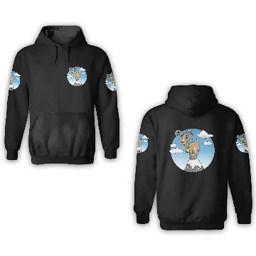 Discover Mountain goat peaks with snow cartoon 3D Hoodies