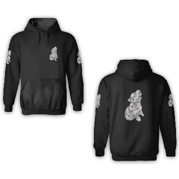 Discover Cute Baby Howling Wolf Cub Sketch 3D Hoodies