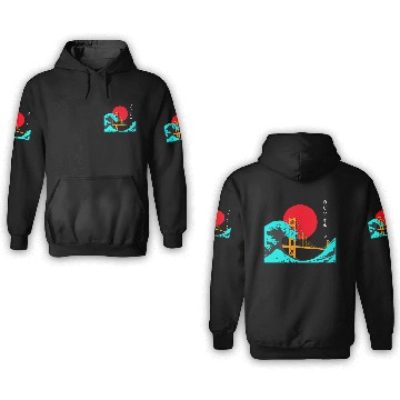 Discover Vaporwave Aesthetic Japan Golden Gate Bridge 3D Hoodies