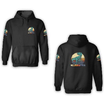 Discover Velociraptor Retro Dinosaur 3D Hoodies