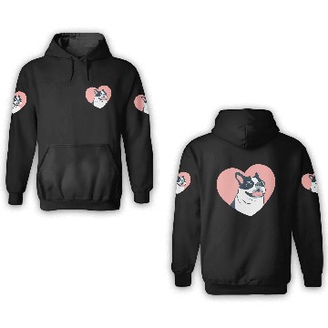 Discover Cute Boston Terrier Dog Love 3D Hoodies