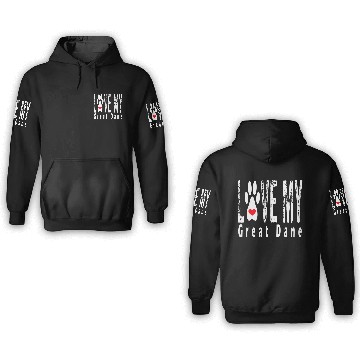 Discover Love My Great Dane 3D Hoodies