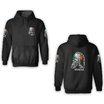 Discover Until Valhalla, Vikings, Viking irish Flag 3D Hoodies