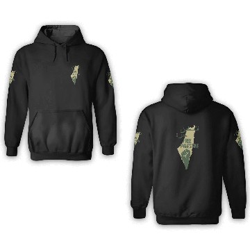 Discover free Palestine map 3D Hoodies