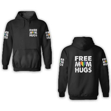 Discover Free Mom Hugs Pride LGBTQ Rainbow Heart 3D Hoodies