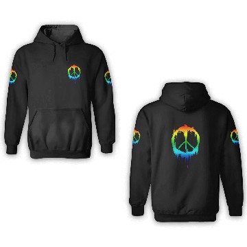 Discover Peace Sign Peaceful 60s 70's Retro Hippie Rainbow 3D Hoodies
