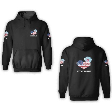 Discover NICU Nurses USA Flag 3D Hoodies