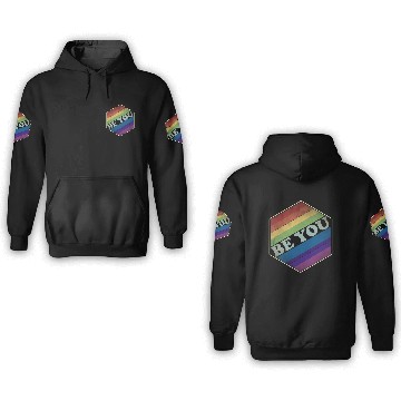Discover LGBTQ Be You Gay Pride Vintage Rainbow Circle 3D Hoodies