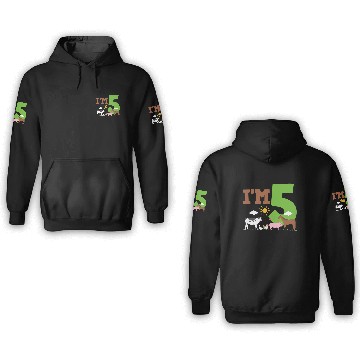 Discover 5th Birthday Farm Animals 3D Hoodies