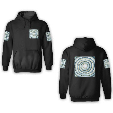Discover Dark Blue White Gold Fantasy Spiral Pattern 3D Hoodies