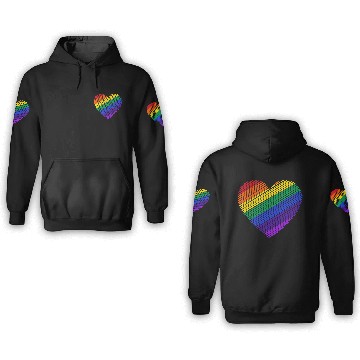 Discover Rainbow heart 3D Hoodies