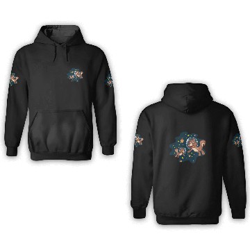 Discover Two Squirrel Astronauts with nuts Space Lover Gift 3D Hoodies