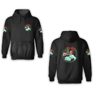 Discover T-rex sleeping Mistletoe Christmas Garland 3D Hoodies