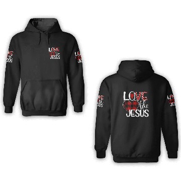 Discover Love Like Jesus Buffalo Plaid Heart 3D Hoodies