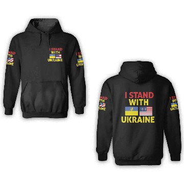 Discover I Stand With Ukraine usa support Ukraine 3D Hoodies