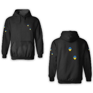 Discover Ukraine balloon pops Putin (black) 3D Hoodies
