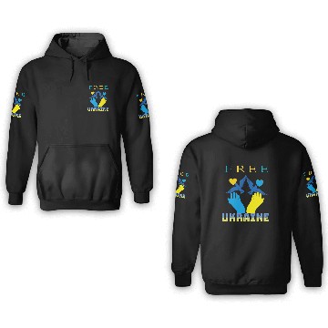 Discover Free Ukraine. Peace not War. 3D Hoodies