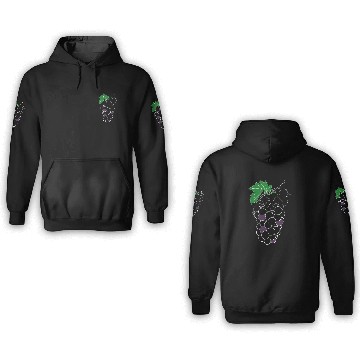 Discover Grape Line Art For Dark 3D Hoodies